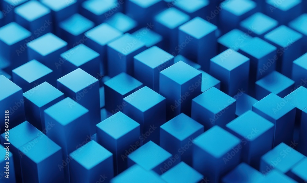 Abstract Blue Cubes Pattern Abstract Blue Cubes Pattern