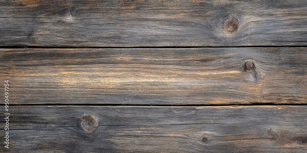 Fototapeta premium Weathered wooden planks with knots.