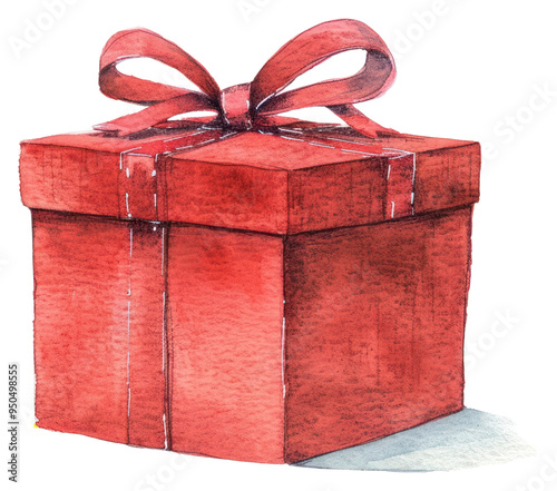 PNG Elegant red gift box illustration photo