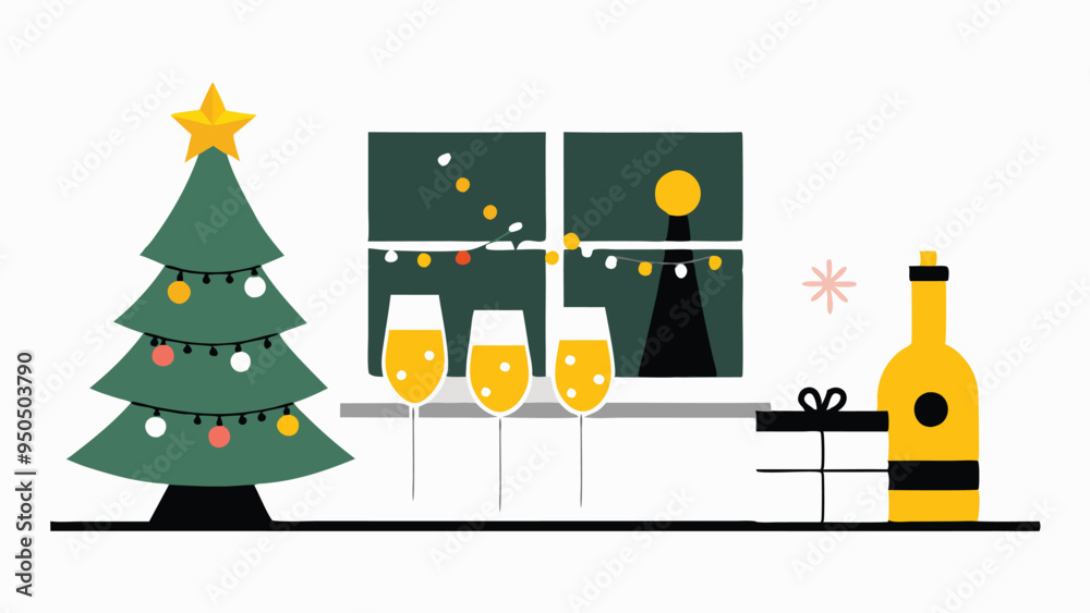 Merry Christmas or celebrate New year for holiday cards, banners, and seasonal promotions Merry Christmas or celebrate New year for holiday cards, banners, and seasonal promotions