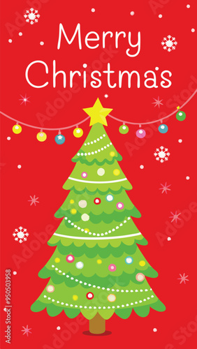 Merry Christmas of Christmas tree vector and New Year postcards. holiday postcard template.