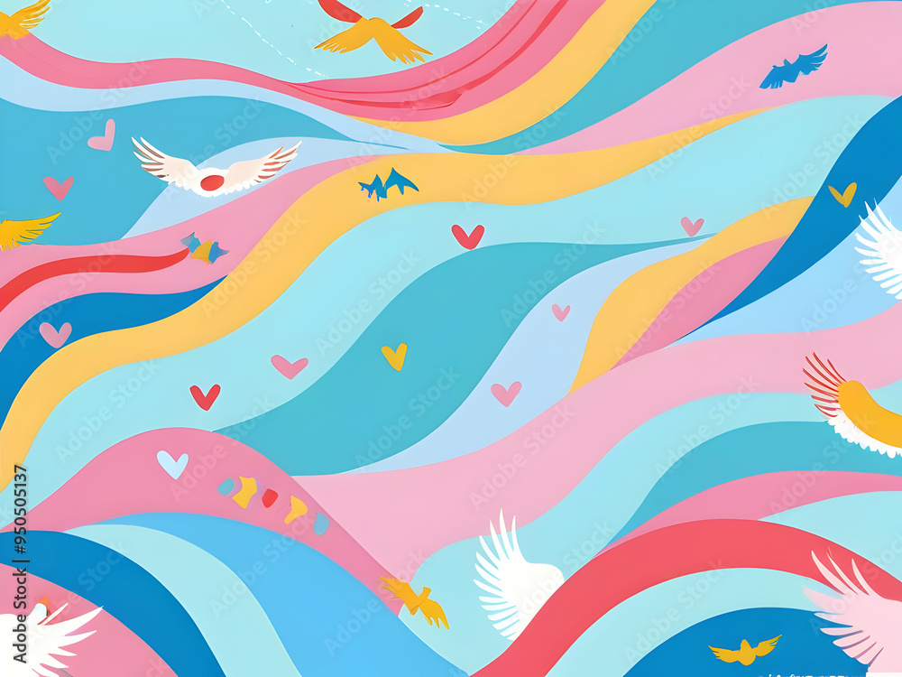 seamless pattern with waves,Ai generated seamless pattern with waves,Ai generated
