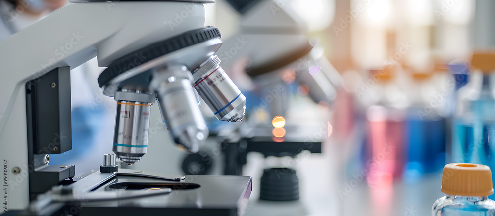 microscope in laboratory microscope in laboratory