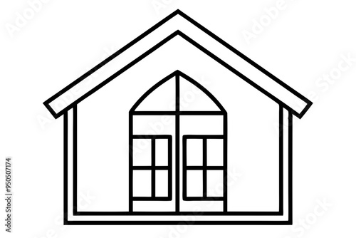 Home window line art design 