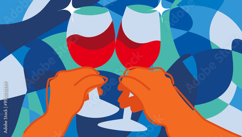 whine design vector popart background illustration