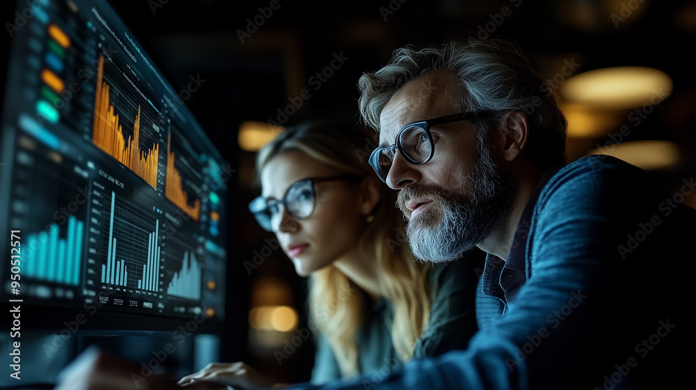 Professionals engaging in a virtual meeting, collaborating on a project with screens showing key data. Professionals engaging in a virtual meeting, collaborating on a project with screens showing key data.
