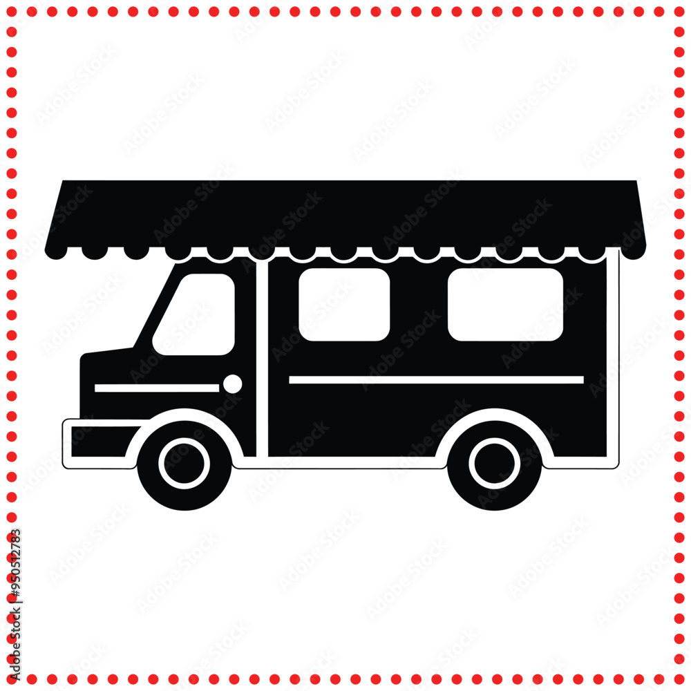 Versatile Food Truck Silhouette Vector for Food Service Design Projects Versatile Food Truck Silhouette Vector for Food Service Design Projects