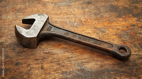 Image depicts a hammer crossed with a socket wrench, resting on a wooden surface. Relevant to themes of tools and DIY projects. 