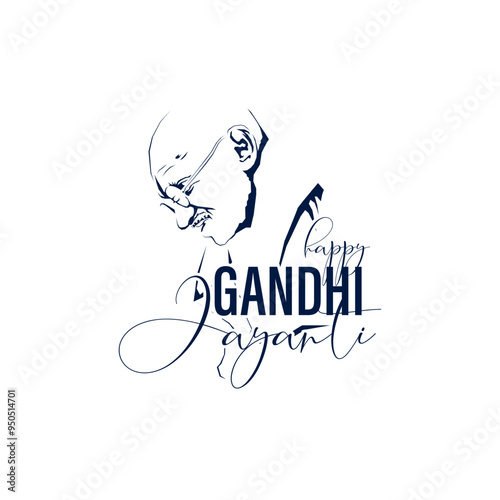 vector illustration of 2nd October- Gandhi Jayanti.