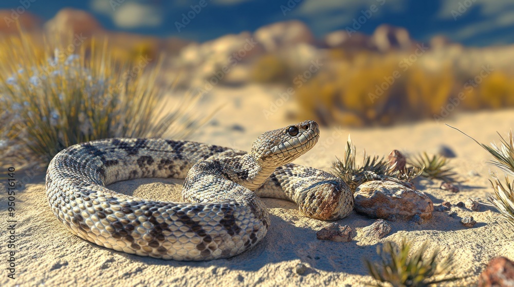 Fototapeta premium Rattlesnake in the Desert