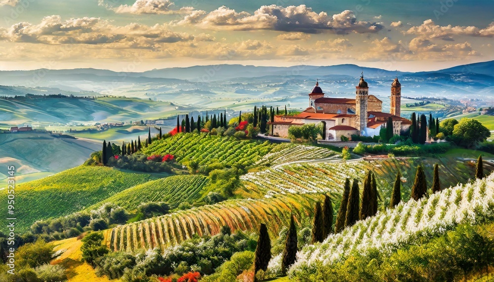 Naklejka premium vineyard in region