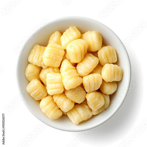 Potato Gnocchi isolated on white background photo