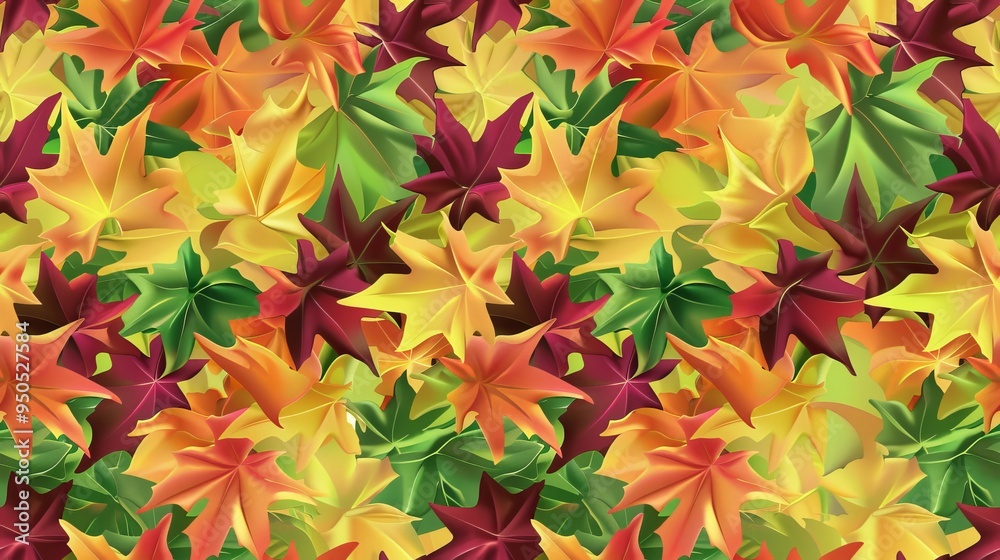 Autumn-Themed Game Style Maple Leaf Pattern. AI generated illustration Autumn-Themed Game Style Maple Leaf Pattern. AI generated illustration