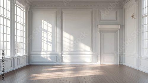 empty room with windows sun light