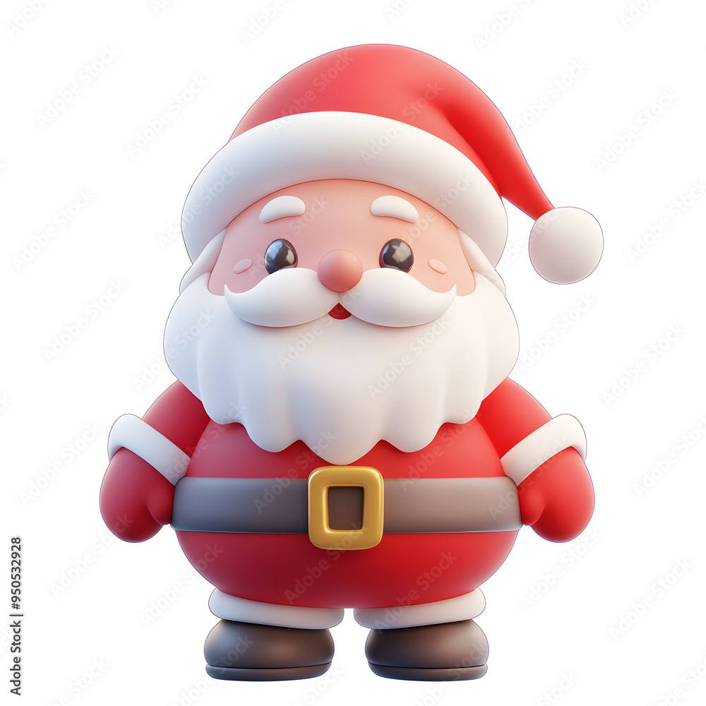 Cartoon Santa Claus 3D icon isolated on white background Cartoon Santa Claus 3D icon isolated on white background