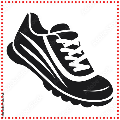 Minimalist Sneaker Silhouette Vector for Footwear Themed Graphics