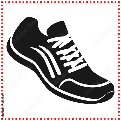 Sporty Sneaker Silhouette Vector for Athletic and Active Designs