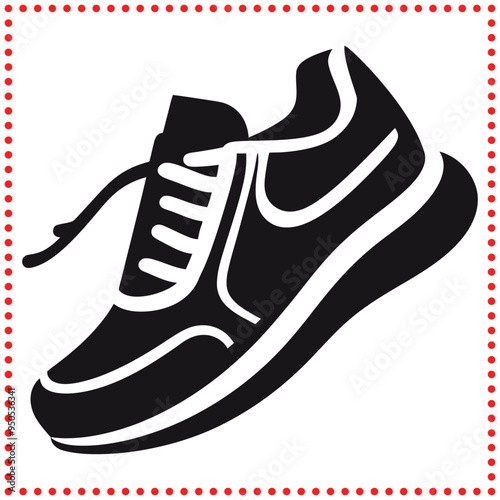 Dynamic Sneaker Silhouette Vector for Active Lifestyle Graphics