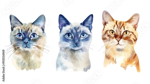 three kittens isolated on white