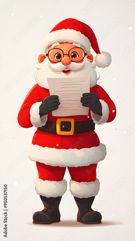 Cartoon illustration of Santa Claus holding empty paper or wish list isolated on white background. Merry Christmas and Happy New Year. Cartoon illustration of Santa Claus holding empty paper or wish list isolated on white background. Merry Christmas and Happy New Year.