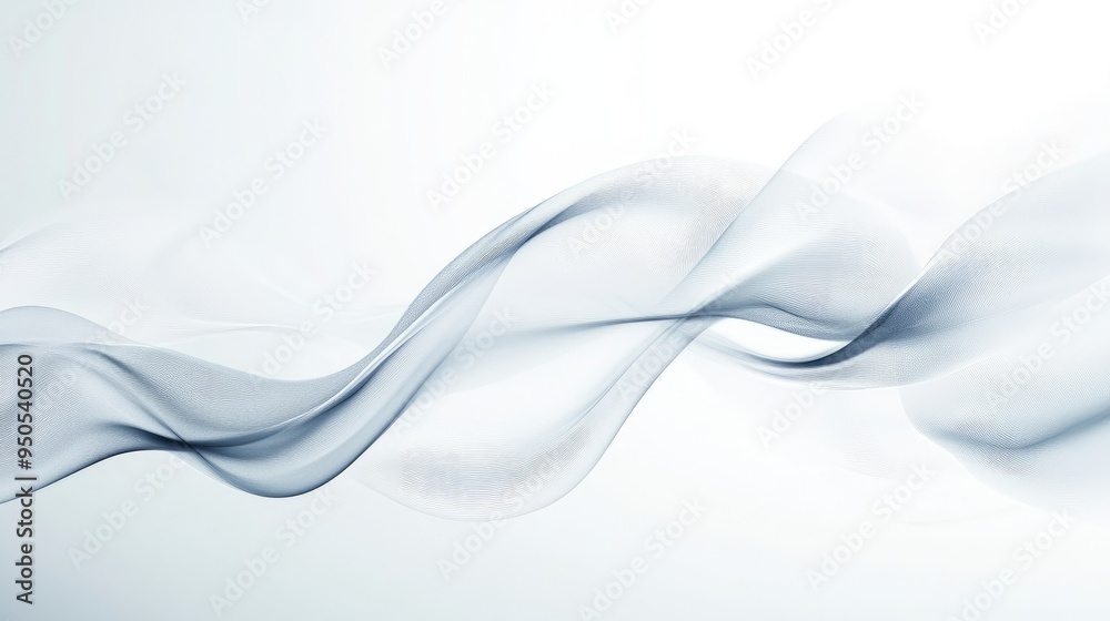 Fototapeta premium Elegant abstract sign for spa relaxation, with soft curves and dreamlike elements, set against a dynamic white-light grey background -