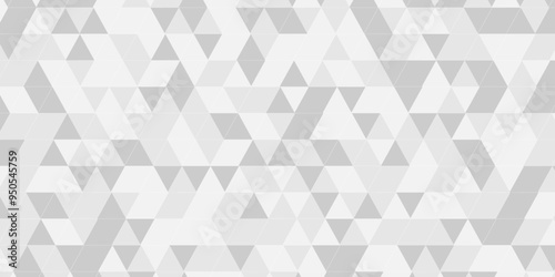 abstract white and gray geometric triangle low polygon overlap surface diamond creative tile and fabric, mosaic metallic wallpaper background