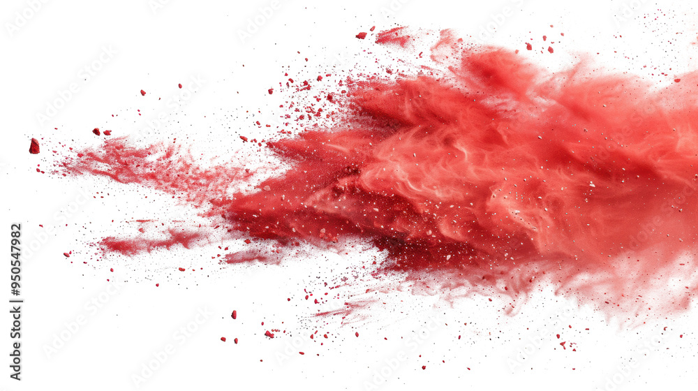 Red Chalk Dust Burst on Transparent Background Red Chalk Dust Burst on Transparent Background