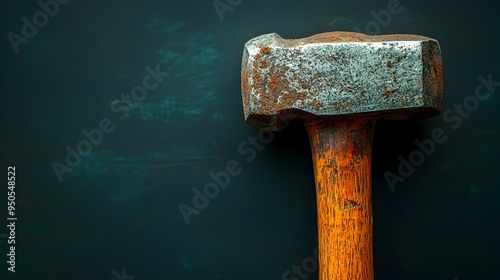 Rusty Hammer on Dark Background