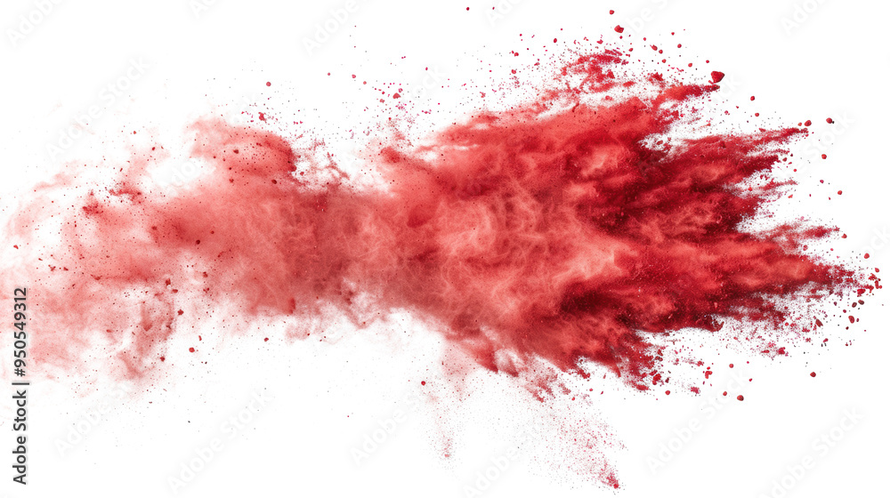 Red Chalk Powder Explosion on Transparent Background Red Chalk Powder Explosion on Transparent Background