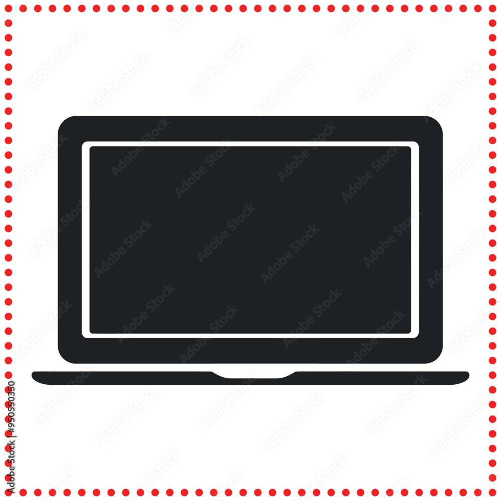 Laptop Silhouette Vector Icon for Software Development Projects Laptop Silhouette Vector Icon for Software Development Projects