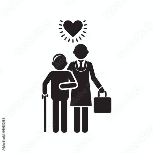 Grandparents Silhouette Icons – Ideal for Family and Community Projects.