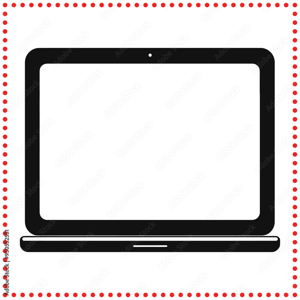 Laptop Silhouette Vector Icon for Mobile and Web Interface Design Laptop Silhouette Vector Icon for Mobile and Web Interface Design