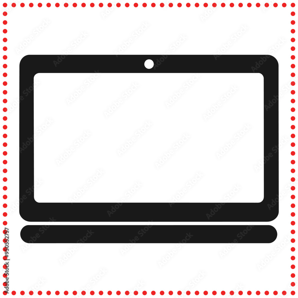 Basic Laptop Silhouette Vector for Educational and Tech Design Basic Laptop Silhouette Vector for Educational and Tech Design