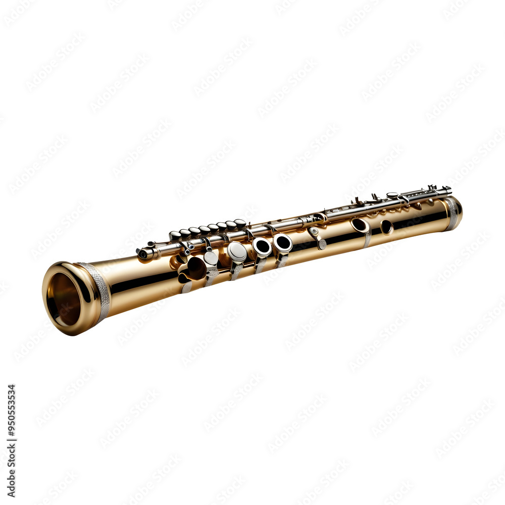 Naklejka premium Classical wind Musical instrument flute isolated on white background
