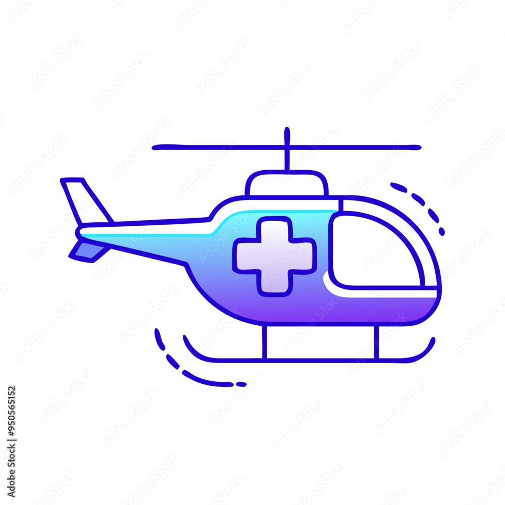Obraz premium Medical Helicopter in Action for Emergency Air Ambulance Services