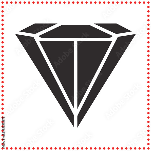 Diamond Silhouette Vector for Luxury Branding and Jewelry Design