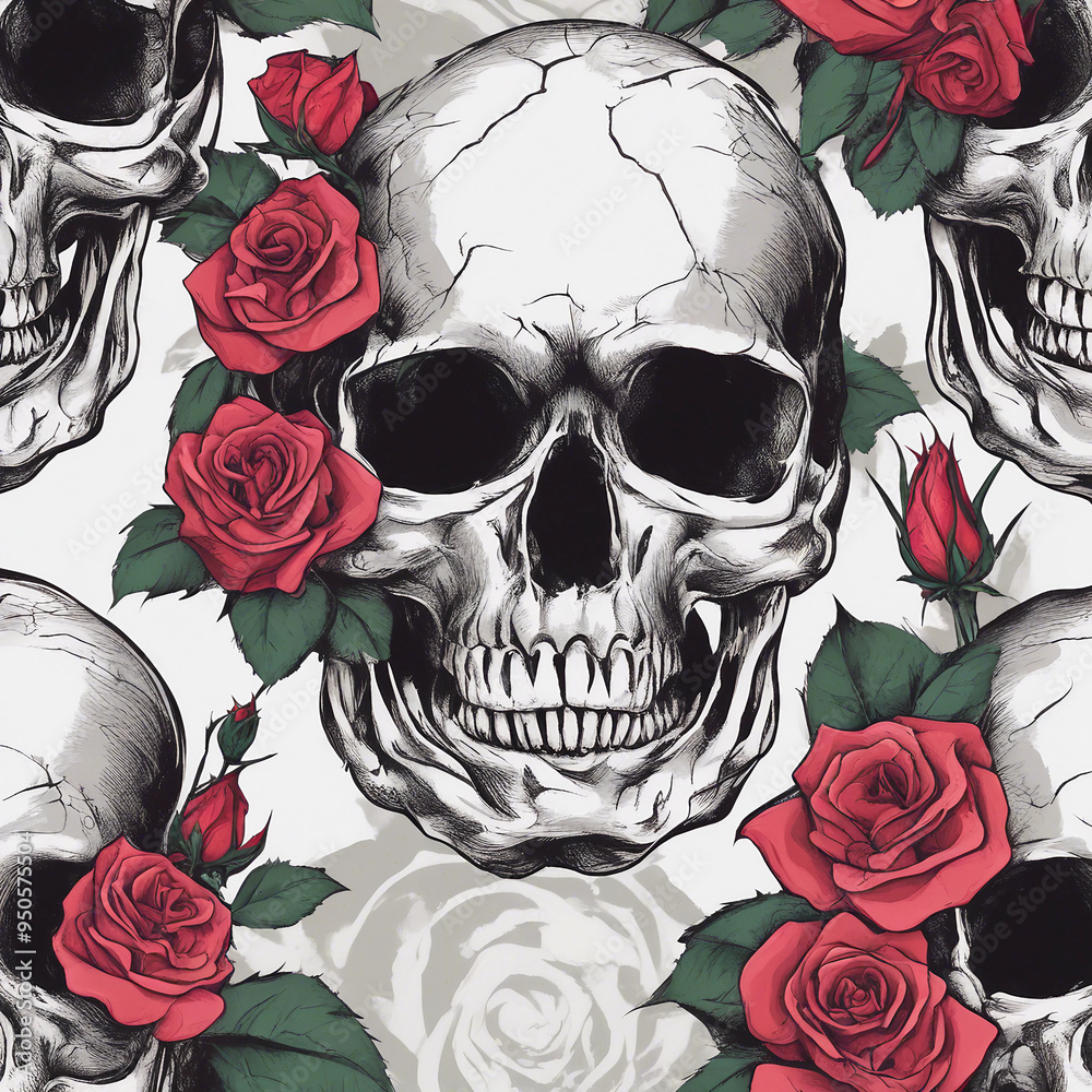 rose skull background rose skull background