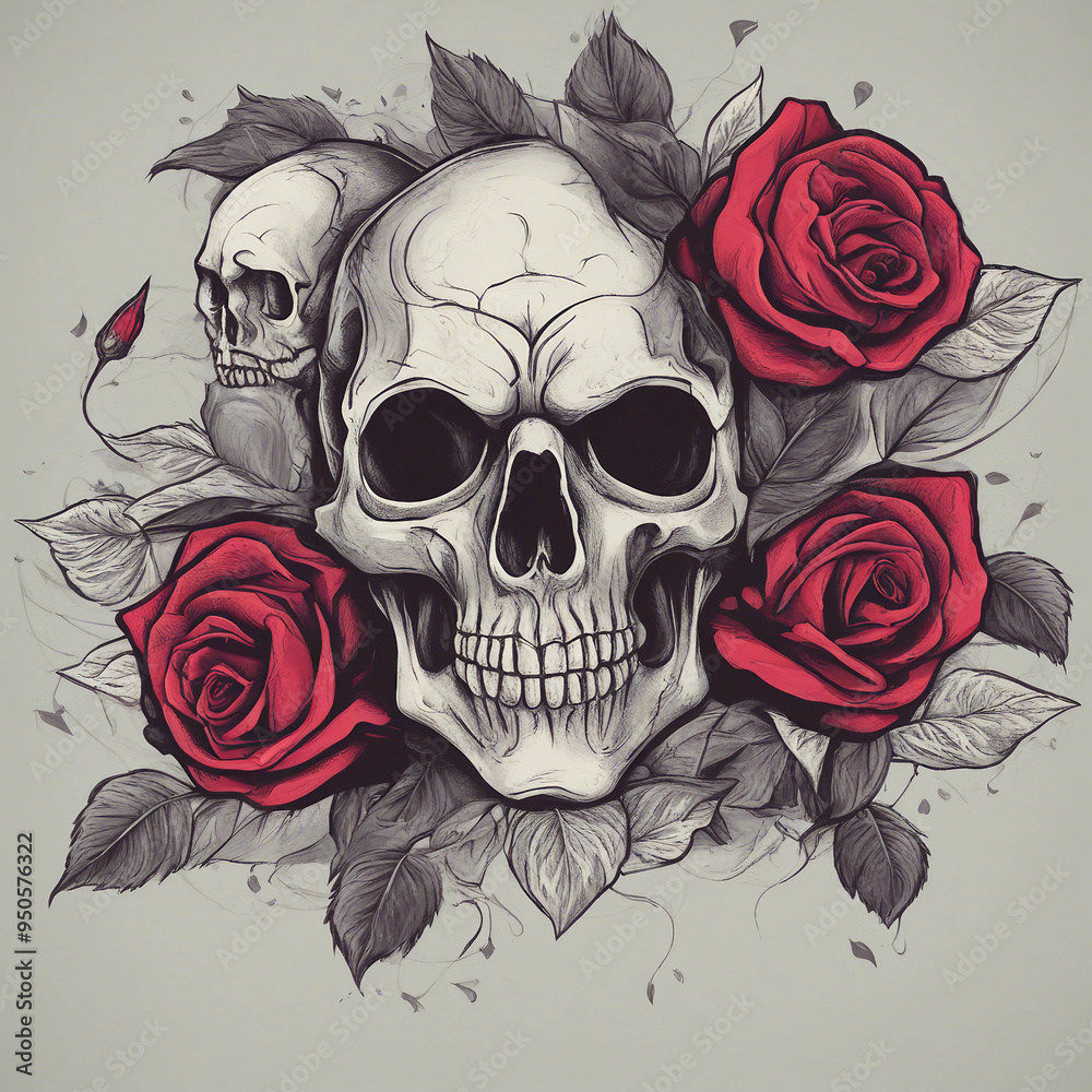 rose skull background rose skull background