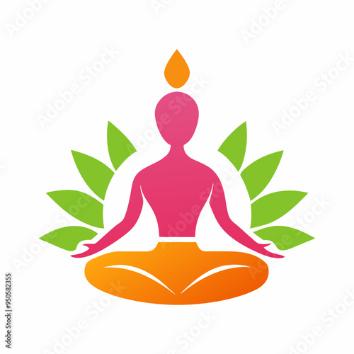 Yoga Logo White Background with Colorful Design