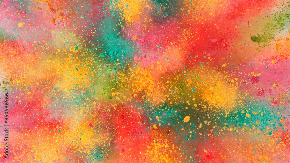 Fototapeta premium Colored powder explosion , top shot . Freeze motion.