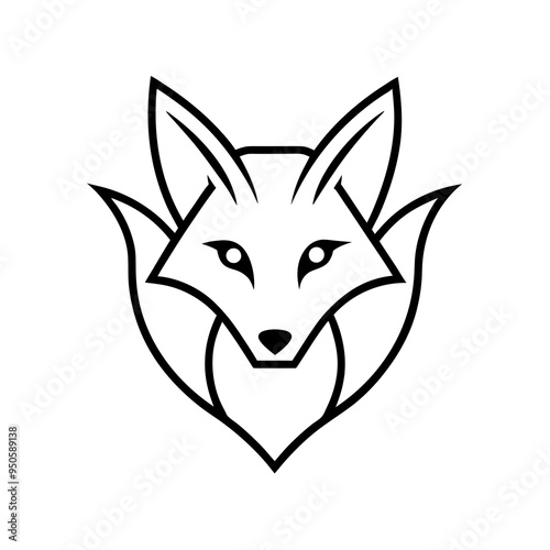 Minimalistic Fox Logo Clean Line Art