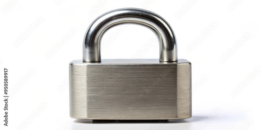 Silver padlock locked and unlocked on white background, security, protection, safety, privacy, locked, unlocked, metal, silver