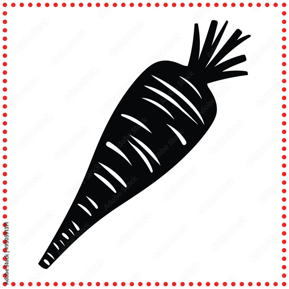 Rustic Carrot Silhouette Vector for Farm and Garden Themed Designs Rustic Carrot Silhouette Vector for Farm and Garden Themed Designs
