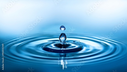 blurred blue color water ripple surface background with splashing bubbles water drop