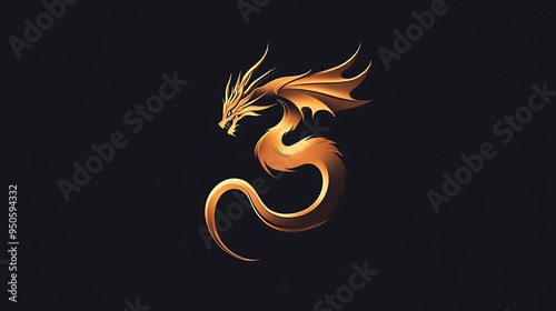 dragon logo isolated