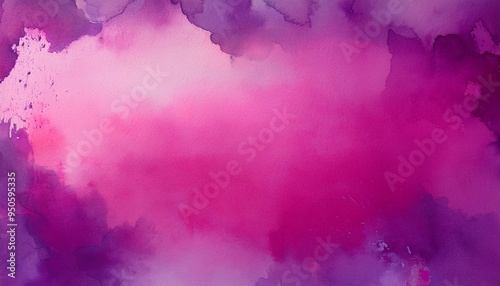 pink watercolor paint background design with colorful purple pink borders and bright center watercolor bleed and fringe with vibrant distressed grunge texture photo