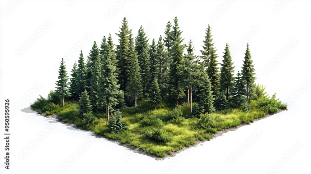 Fototapeta premium Pine Tree Small Forest Clipart
