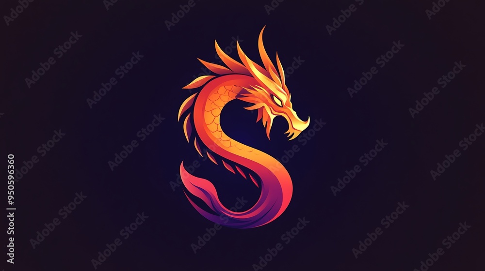 Naklejka premium dragon logo isolated