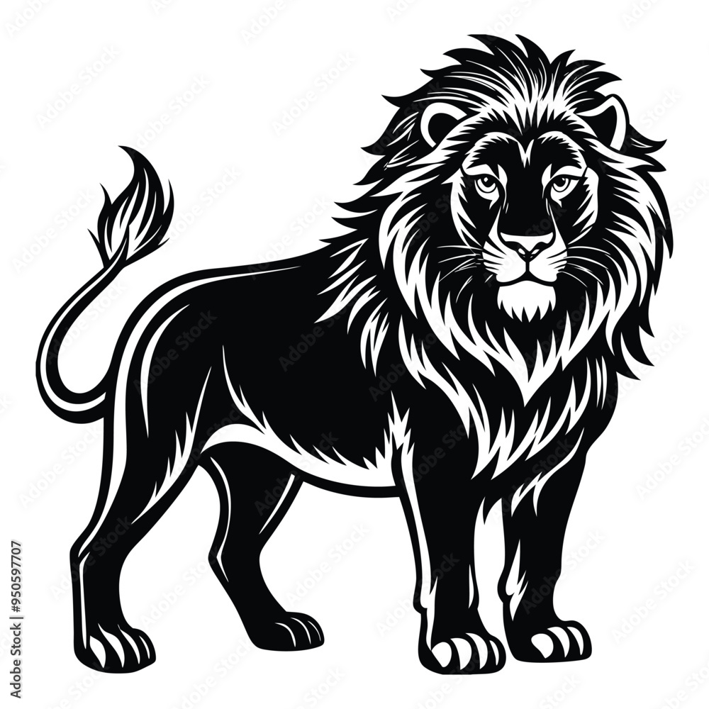 Fototapeta premium lion silhouette vector 