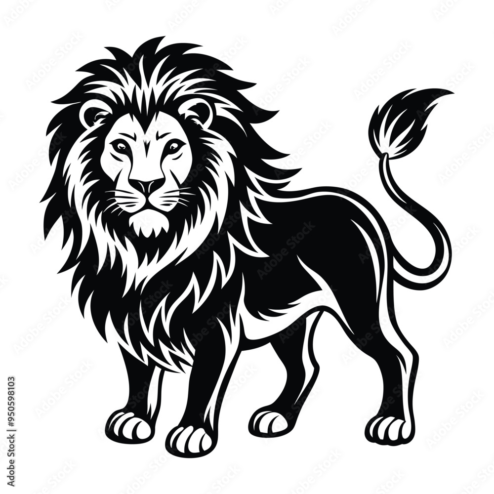 Obraz premium lion silhouette vector 